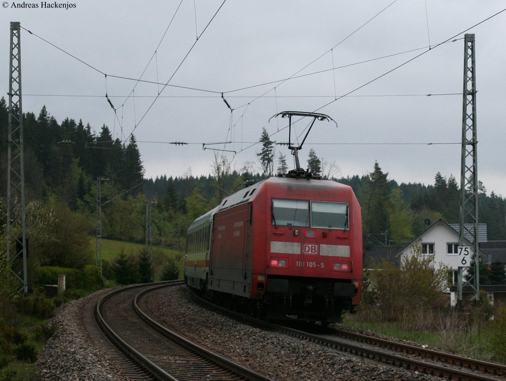 IC 2005  Bodensee  (Emden Hbf-Konstanz) mit Schublok 101 105-5 am B� 34 14.5.10
