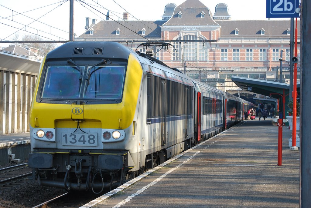 IC-Zug Eupen-Oostende im Bahnhof Verviers-Central (21. Mrz 2009)