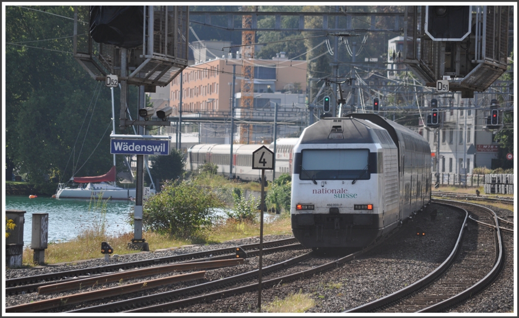 IC565 mit Re 460 003-7 durchfhrt Wdenswil ohne Halt. (20.08.2012)