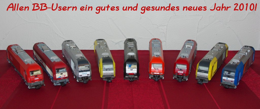 Ich wnsche allen BB-Usern ein gutes und gesundes Jahr 2010. - Der Weihnachtsmann hat wieder ordentlich fr Zuwachs bei unserer Herkules-Flotte gesorgt Neu im Team: ER20 008 der MRCE und 270081 der OHE.