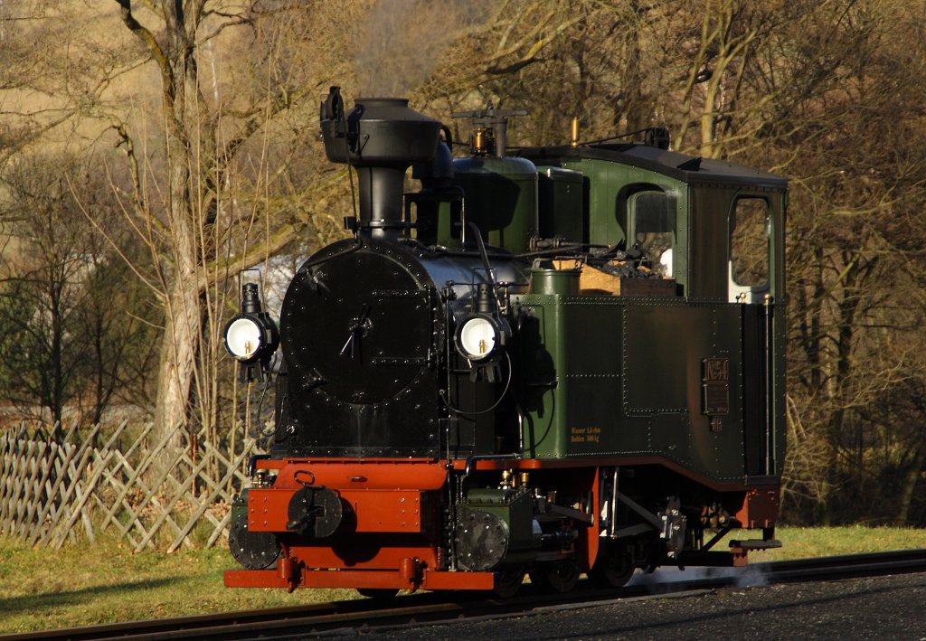 IK No 54 dampf am 29.11.09 im Bahnhof Steinbach gemchlich zum Wasserhaus.