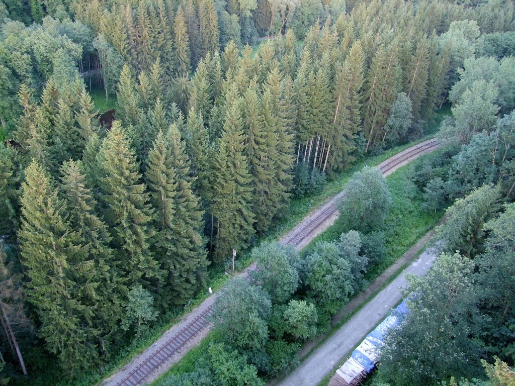 ILZTALBAHN aus der Vogelperspektive bei Streckenkilometer 15.3, Nhe Fischhaus;110716