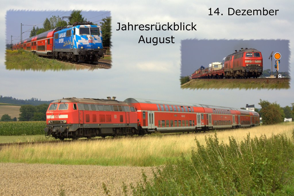 Im 14. Trchen verbirgt sich die 218 442-2 in Glauburg-Glauberg, die 111 017-0 in Grokarolinenfeld und die 218 314-3 auf Sylt.