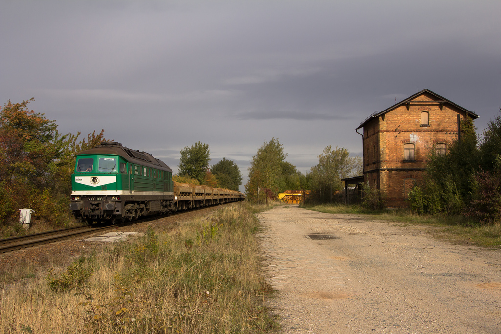 Im Rahmen meines Thringenbesuches noch schnell mal an der wismutbahn vorbei gefahren um ein Motiv zu machen,was mir noch gefehlt hatte.
Hier zu sehen die V300 003 am alten Bahnhof von Beerwalde bei schner Lichtstimmung  vom 10.10.12.
