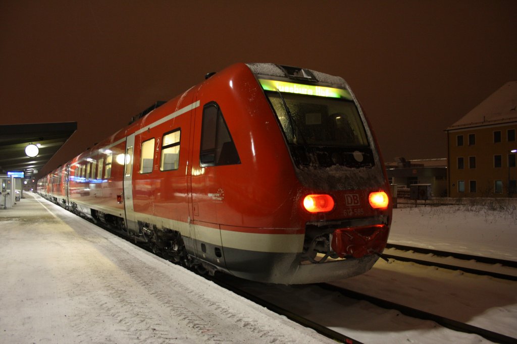 In Kempten (Allgu) war am 26.01.10 die BR 612 585 anzutreffen.