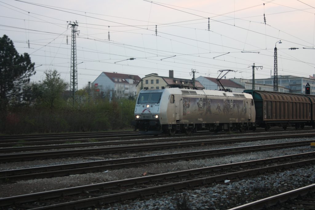 In Laim Rbf wurde am 20.04.10 die 185 540-2  Kassel Huskies  abgelichtet.
