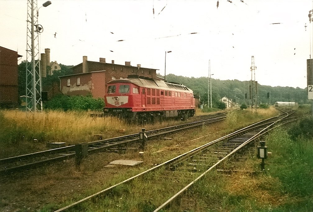 In Lietzow stand an einem Augustmorgen 1999 auf dem Bahnhof:232 633.