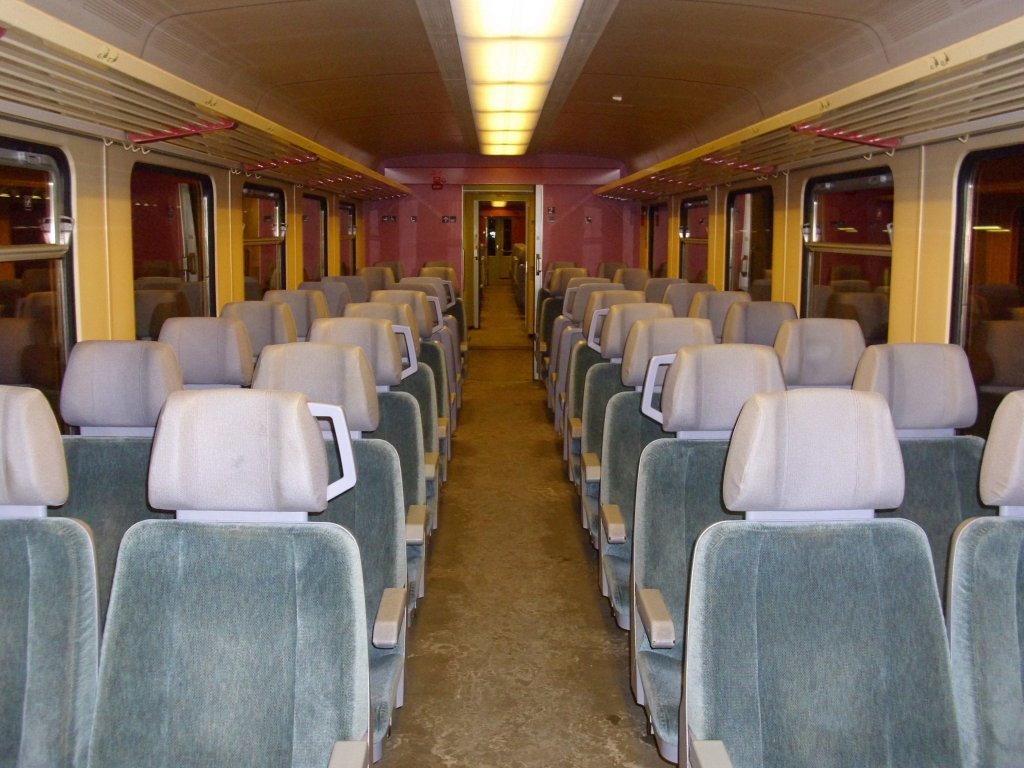Inneneinrichtung eines 628.4 am 7. Dezember 2010 auf der Fahrt von Kronach nach Lichtenfels.