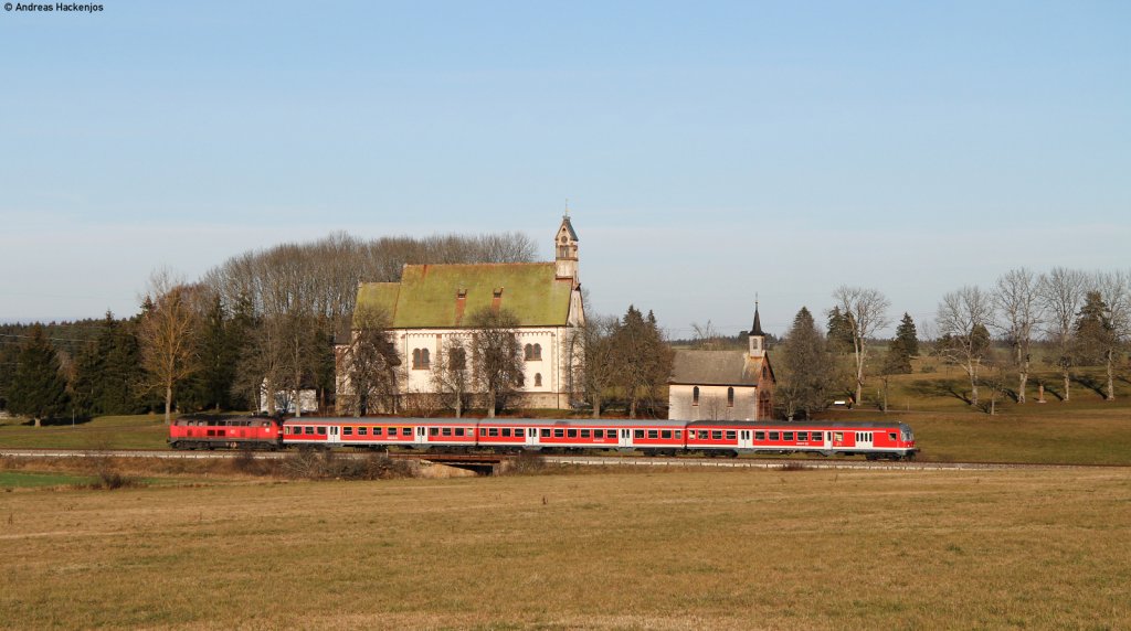 IRE 3215 (Neustadt(Schwarzw)-Ulm Hbf) mit Schublok 218 409-1 bei Lffingen 19.11.11