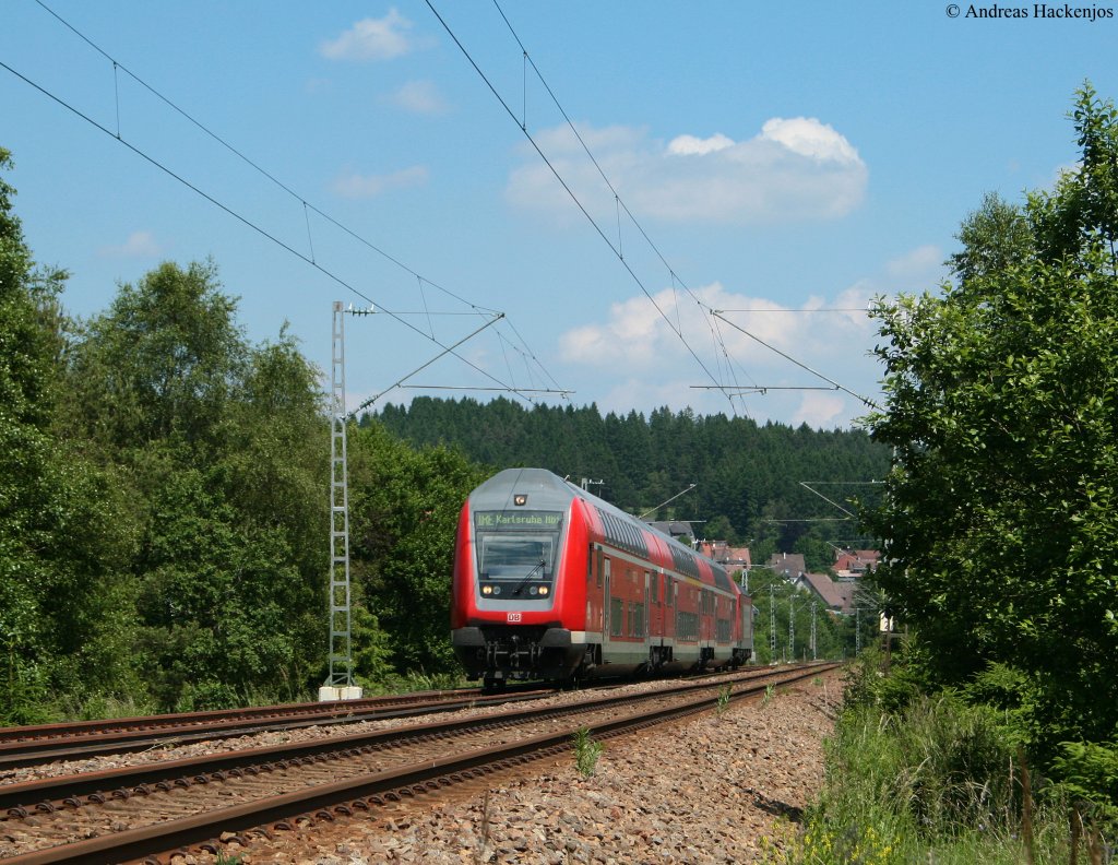 IRE 5186 (Kreuzlingen-Karlsruhe Hbf) mit Schublok 146 115-1 am B� 32 25.6.10