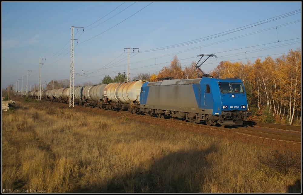 ITL 185 522 mit Kesselwagen am 14.11.2012 in der Berliner Wuhlheide