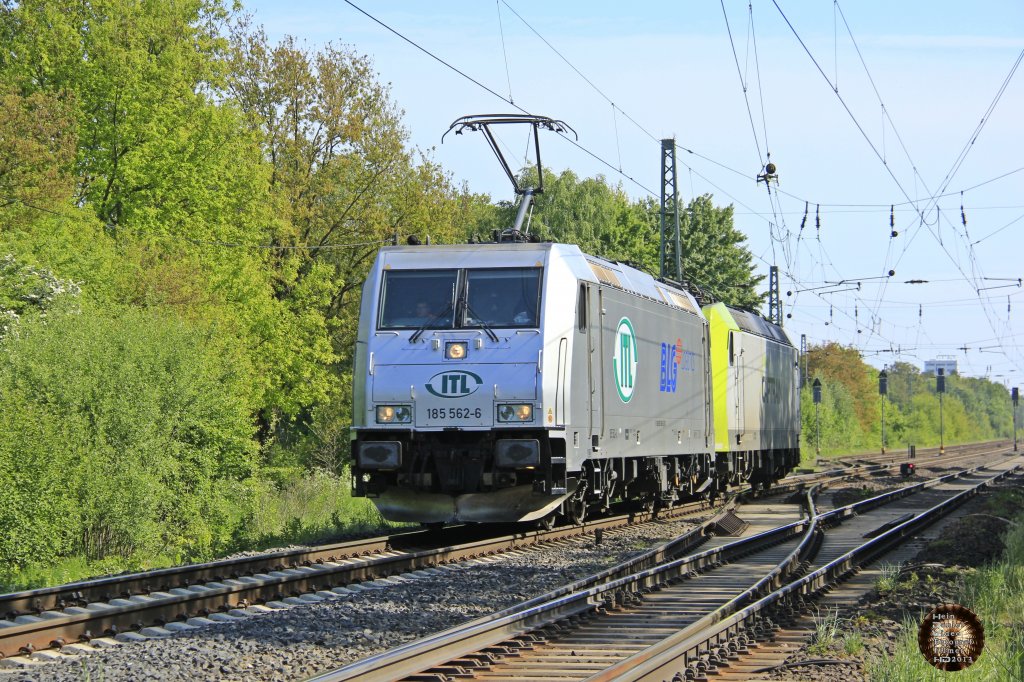 ITL 186 562-6 & Captrain 185 543-6 in Sythen, Mai 2013.