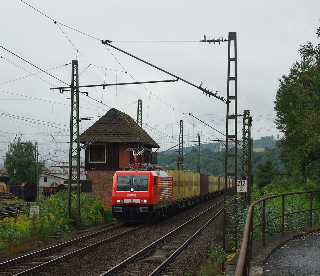 Jungfernfahrt der neuen WLE 81: 189 801-4 mit dem Warsteinerzug ab Lippstadt nach Mnchen. Aufgenommen am 30.08.2010 in Bebra-U.