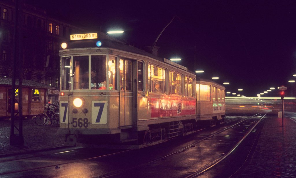 K�benhavn / Kopenhagen KS SL 7 (Tw 568) N�rre Voldgade / Frederiksborggade / N�rreport station am 31. M�rz 1969.