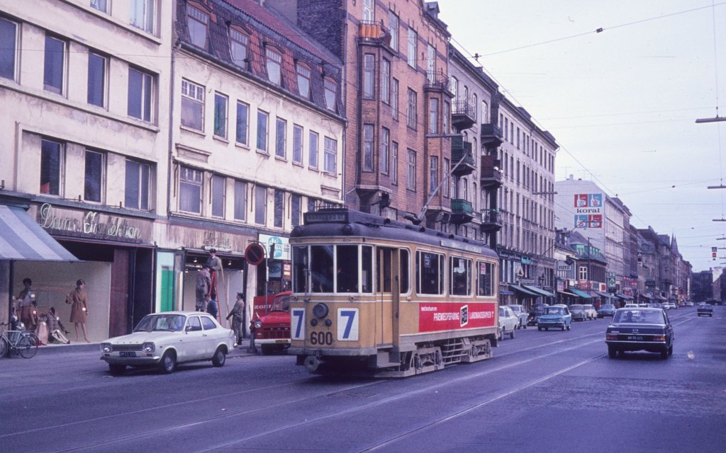 K�benhavn / Kopenhagen KS SL 7 (Tw 600) N�rrebrogade im April 1969.