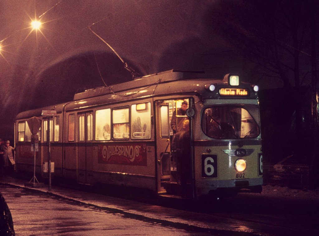 K�benhavn / Kopenhagen KS SL 6 (D�wag-GT6 802) Ryparken am 26. April 1969.
