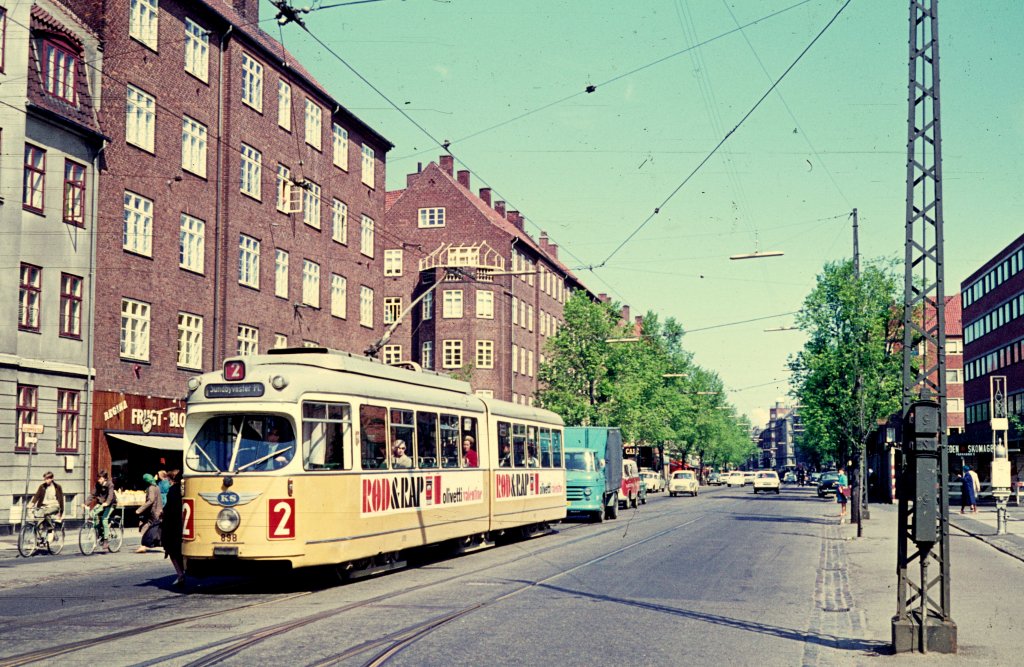 K�benhavn / Kopenhagen KS SL 2 (D�wag-GT6 898) Amagerbrogade / H�jdevangs All� im Juni 1969. 