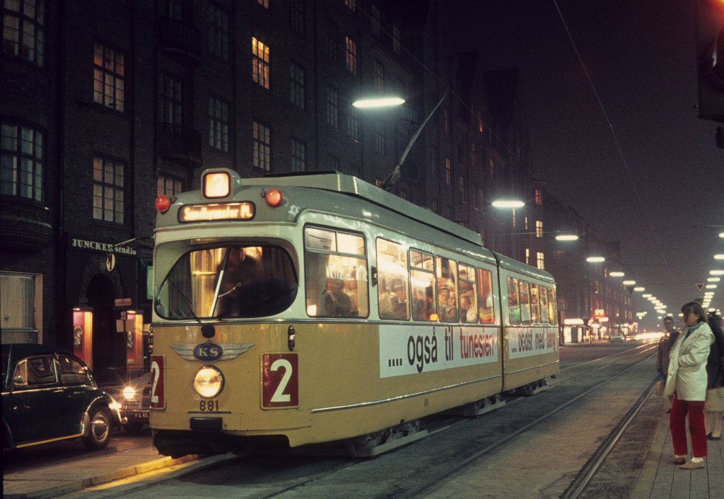 K�benhavn / Kopenhagen KS SL 2 (D�wag-GT6 881) Amagerbrogade / Amager Boulevard im Oktober 1969.