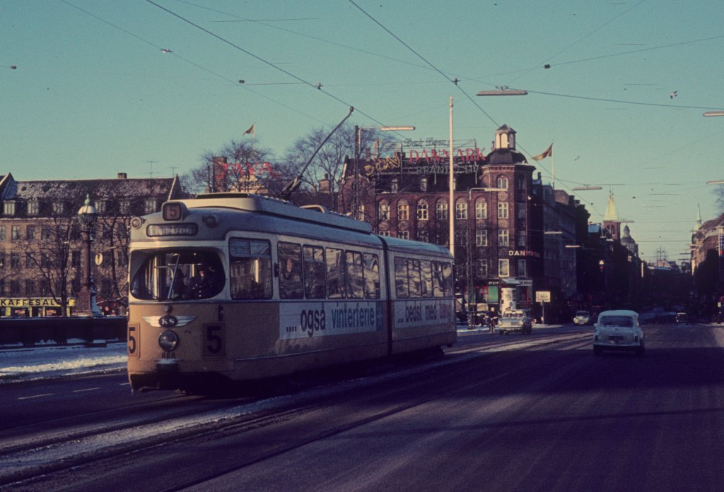 Kbenhavn / Kopenhagen KS SL 5 (Dwag-GT6 866) Dronning Louises Bro (: Knigin-Louise-Brcke) im Dezember 1969.