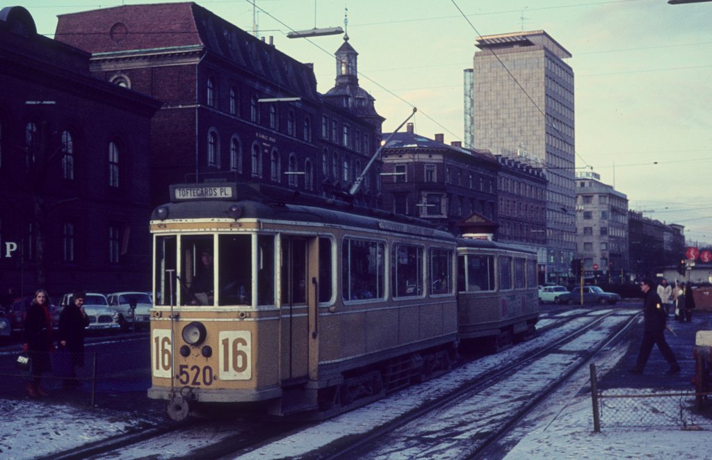 K�benhavn / Kopenhagen KS SL 16 (Tw 520) N�rre Voldgade / Ahlefeldtsgade am 6. Februar 1970.