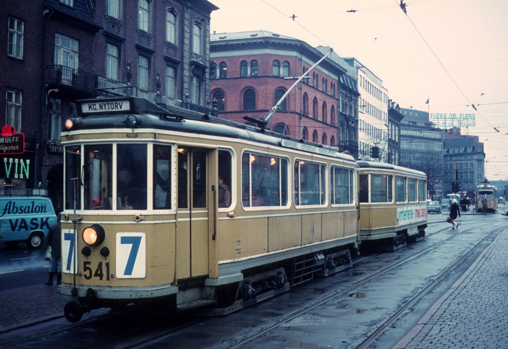 Kbenhavn / Kopenhagen KS SL 7 (Tw 541) Nrre Voldgade / Frederiksborggade / Nrreport station (Bf Nrreport) am 17. Mrz 1970.