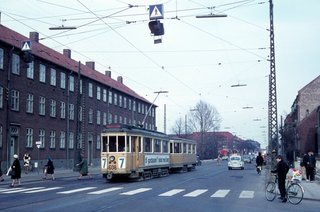 Kbenhavn / Kopenhagen SL 7 (Tw 608) Frederikssundsvej / Degnemose All am 25. April 1970.