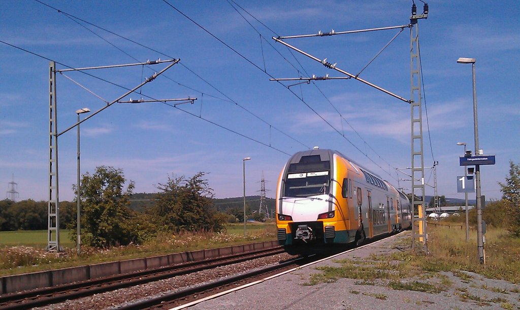 KISS 445 als Probefahrt / berfhrungsfahrt am 18.08.2012 in Gundelsdorf. 