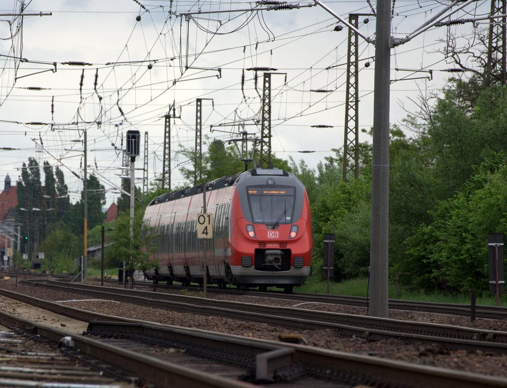 KM 01.4  in Radebeul Zitzschewig , es passiert gerade 442 814  als RE Saxonia aus Leipzig kommend.  18.05.2013  14:19 Uhr