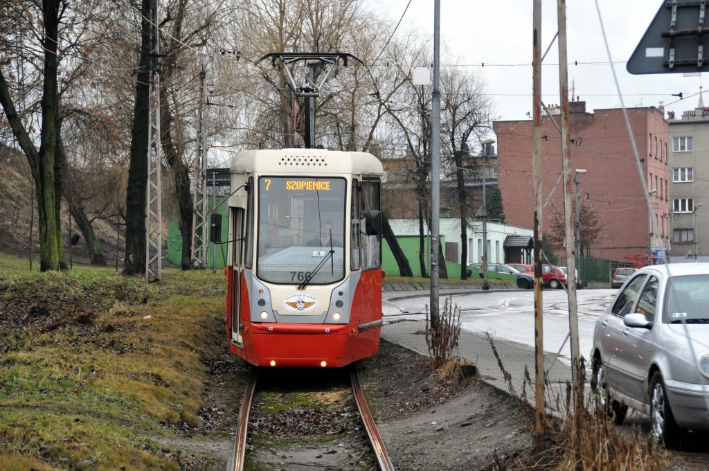 Konstal 105Na ND Wagen: 766 in Katowice Szopienice (04.01.2012)