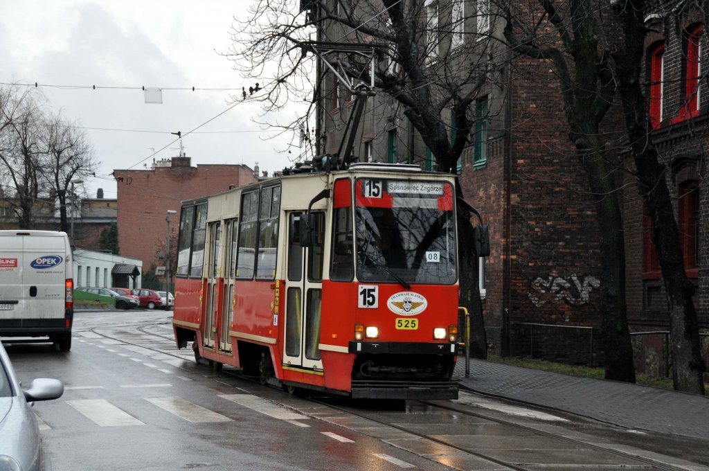 Konstal 105Na Wagen: 525 in Katowice Szopienice (04.01.2012)