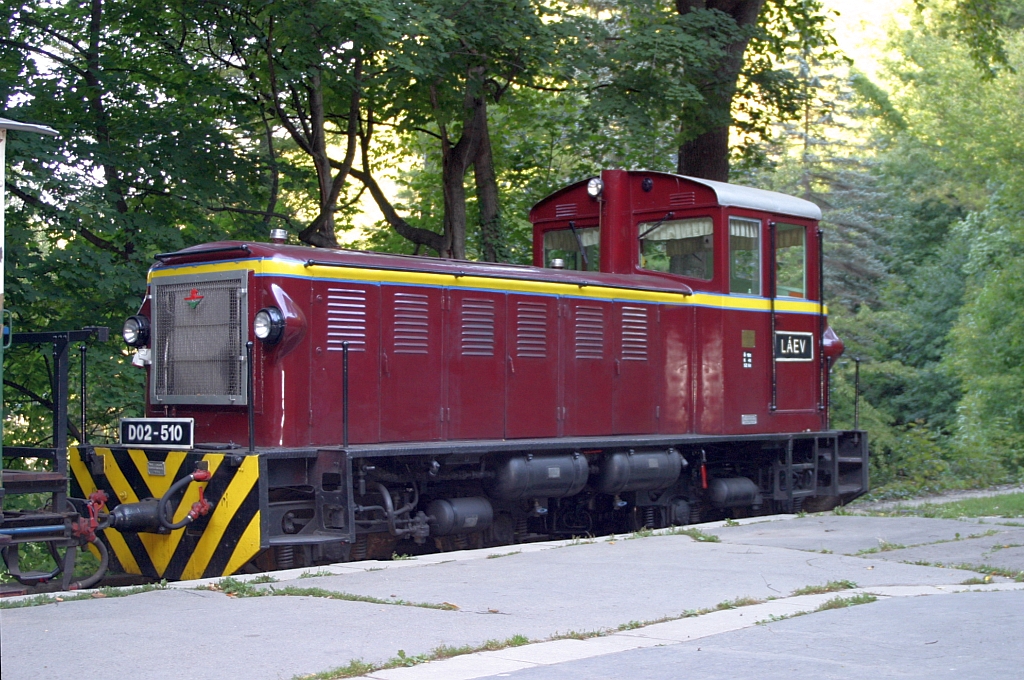 LÁÉV-Diesellok D02-510 am 06.September 2006 im Bf. Lillafüred.
