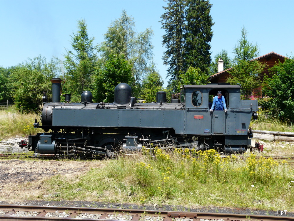 La Traction - Dampflok C.P E164 bei Rangierfahrt im Betriebsareal in Pre-Petitjean am 21.07.2013