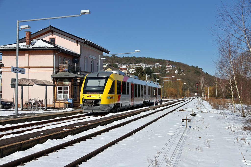 Lahntalbahn Winterimpressionen - 13.03.2013  --  HLB VT 292 Regionalbahn in Stockhausen  --  Weitere Fotos siehe auch auf http://www.schmalspuralbum.de/ und http://www.FGF-Fotoalbum.de/