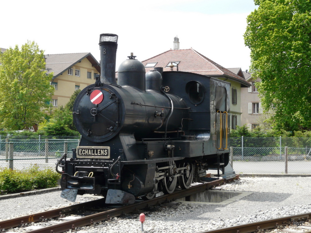 LEB - Dampflok G 3/3  8 im Bahnhof abgestellt am 19.05.2010