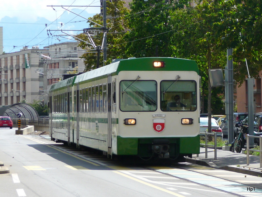 LEB - Triebzug Be 4/8  35 unterwegs in Lausanne als Regio nach Echallens am 09.09.2010