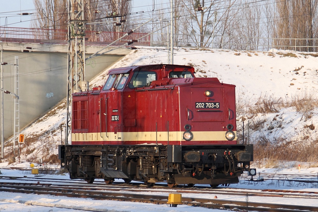 LEG 202 703 rangiert am 05.01.2011 in Angermnde