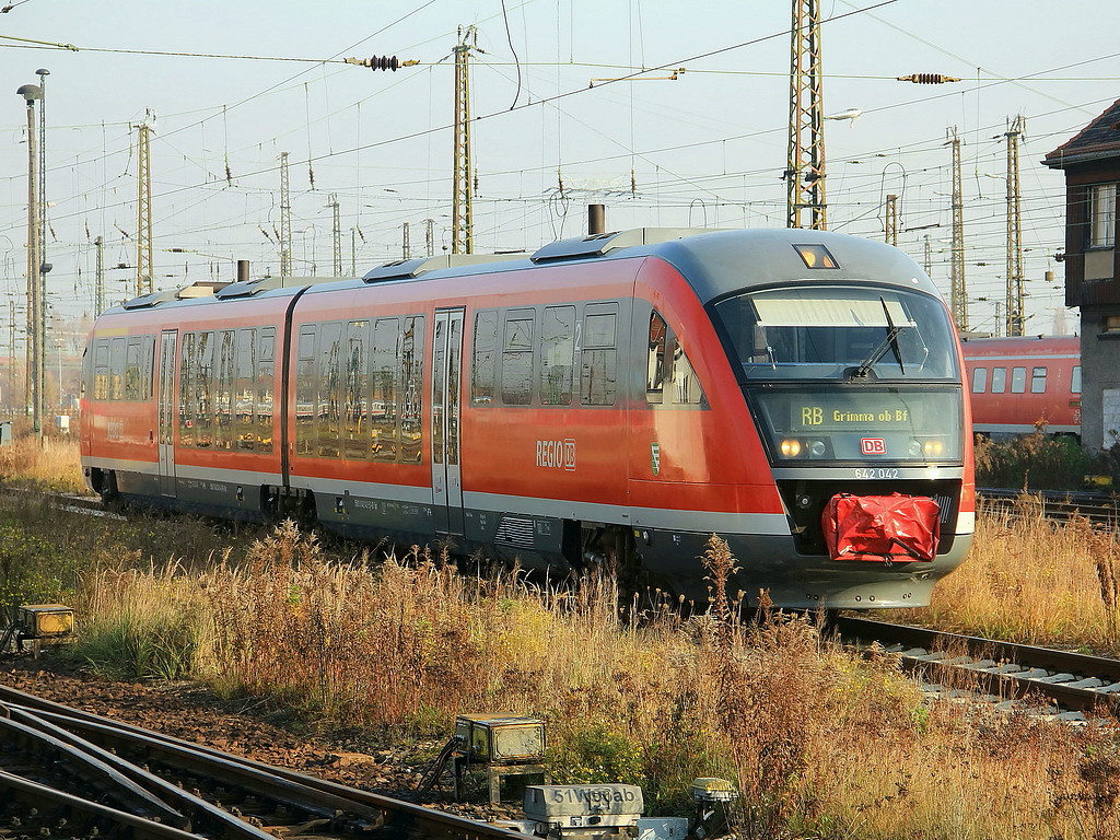 Leipzig Hauptbahnhof, Bereitstellung von 642 042 als RB 26362 nach Grimma ob Bahnhof am 07. November 2011