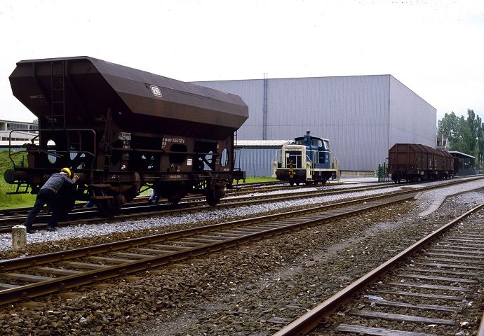 Lendringsen 27.05.1985; Wagenverschub aus Anschl. Eisenwerk Rdinghausen