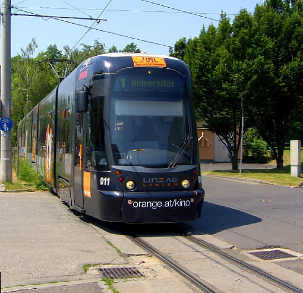 Linie 1 in der Endstelle  Auwiesen  am 3.7.2010