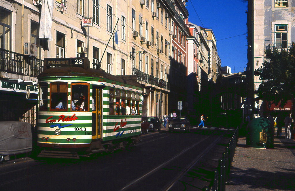 Lissabon Tw 743 in der Rua do Sao Paulo, 11.09.1991.