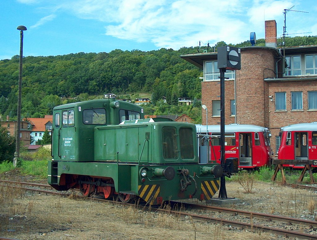 LKM 252267 vom ehem. VEB Harzer Gipswerke, Werk 3 in Krlpa, im Bw Groheringen; 07.09.2008