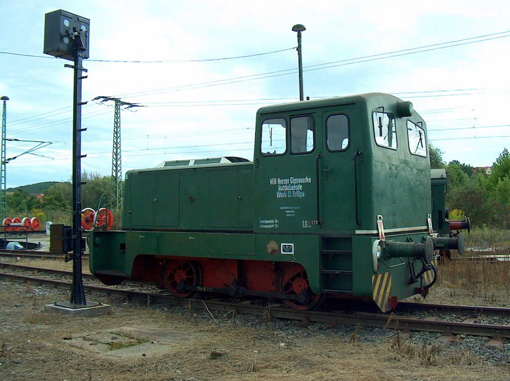 LKM 252267 vom ehem. VEB Harzer Gipswerke, Werk 3 in Krlpa, im Bw Groheringen; 07.09.2008