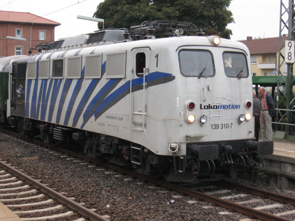 Locomotion 139 310-7 am 26.08.2009 in Winnenden
