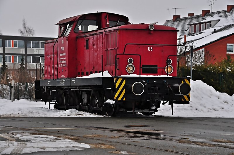 Lok 06 der PBSV am 03.01.2010 beim Rangieren im Stralsunder Stadthafen
