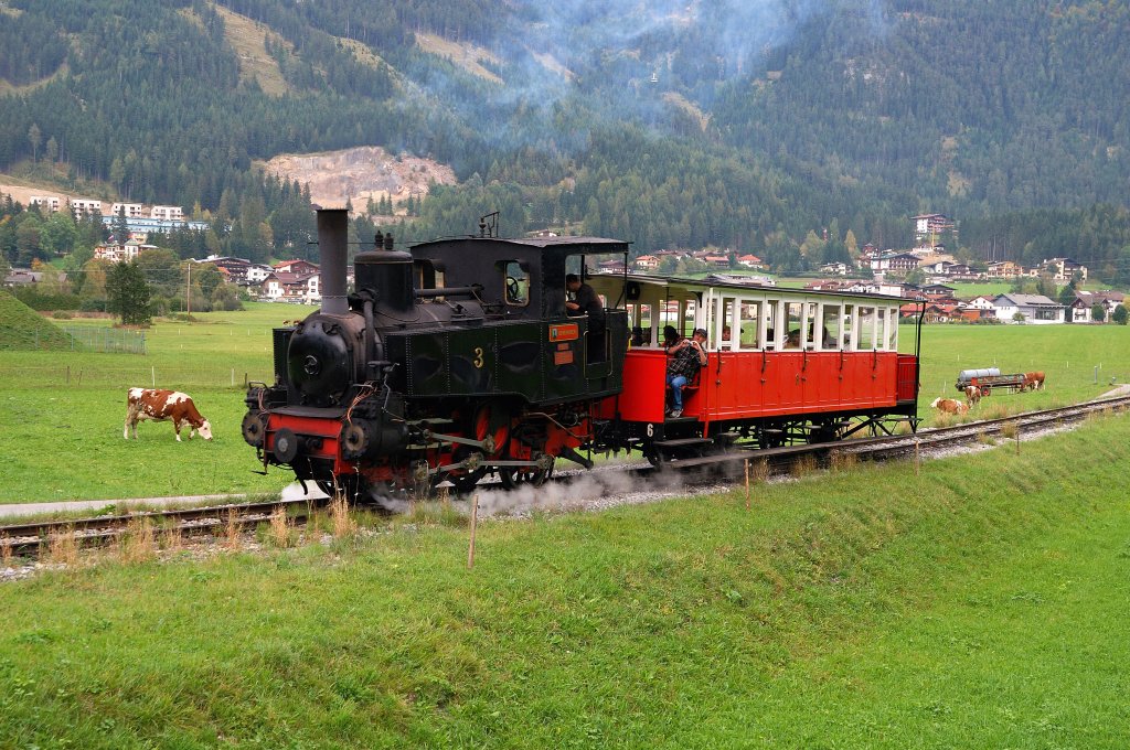 Lok 3 der Achenseebahn vor Seespitz am Achensee (06.10.2009)