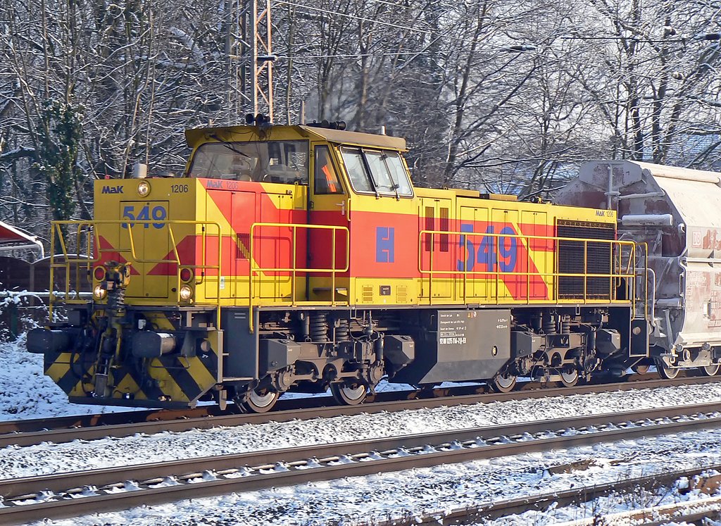 Lok 549 der E&H in Ratingen-Lintorf am 26.01.2010