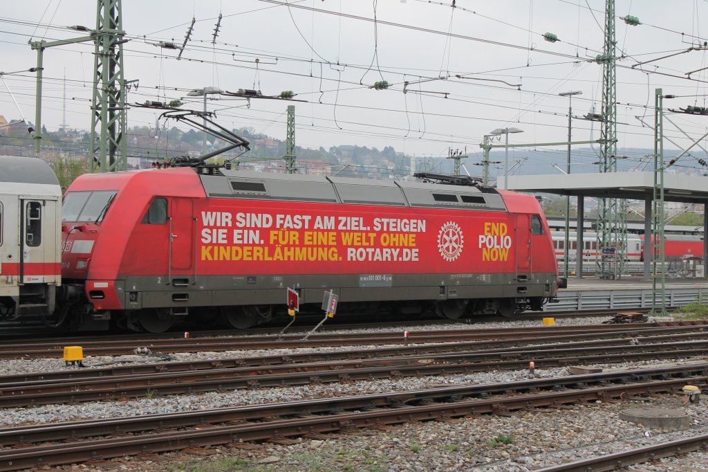 Lok bei der Einfahrt im HBF Stuttgart am 21.04.2013