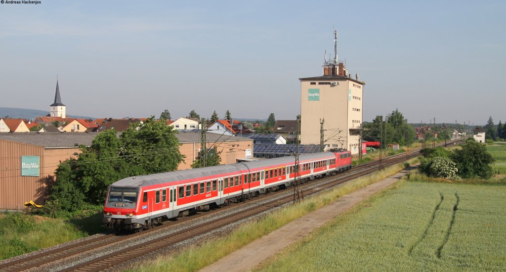 Lr 71023 (Bamberg - Nrnberg Hbf) mit Schublok 111 173-1 bei Hirschaid 19.6.13