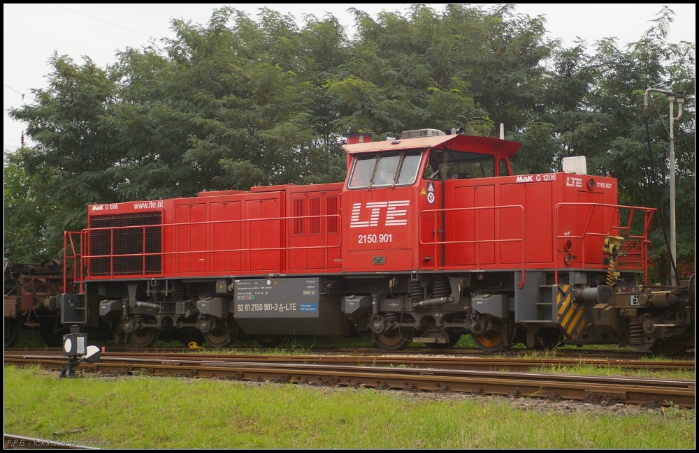 LTE 2150.901  Birgit  steht auf einem der Auengleise des Betriebswerks (NVR-Nummer 92 81 2150 901-3 A-LTE, gesehen Bw Cottbus 05.10.2010, fotografiert von ffentlichen Weg)