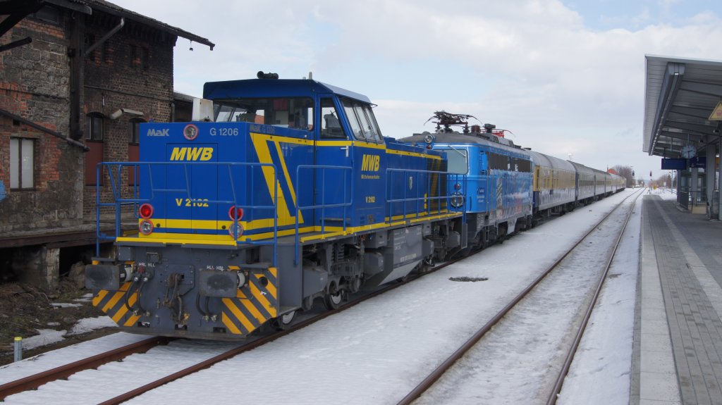 MAK G 1206 der MWB in Wernigerode Harz am Sonderzug SDZ Brockenhexe von Kln 